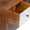 Sideboard with Printed Pattern 130x30x70 cm Solid Mango Wood