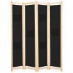 4-Panel Room Divider Black 160x170x4 cm Fabric