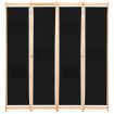 4-Panel Room Divider Black 160x170x4 cm Fabric