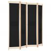 4-Panel Room Divider Black 160x170x4 cm Fabric