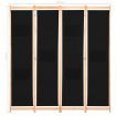 4-Panel Room Divider Black 160x170x4 cm Fabric