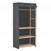 3-Tier Wardrobe Grey 79x40x170 cm Fabric