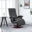 Swivel TV Armchair Grey Faux Leather