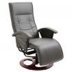 Swivel TV Armchair Grey Faux Leather