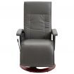 Swivel TV Armchair Grey Faux Leather