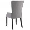 Dining Chair with Armrests Light Grey Fabric