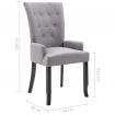 Dining Chair with Armrests Light Grey Fabric