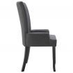 Dining Chair with Armrests Dark Grey Fabric