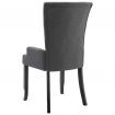 Dining Chair with Armrests Dark Grey Fabric