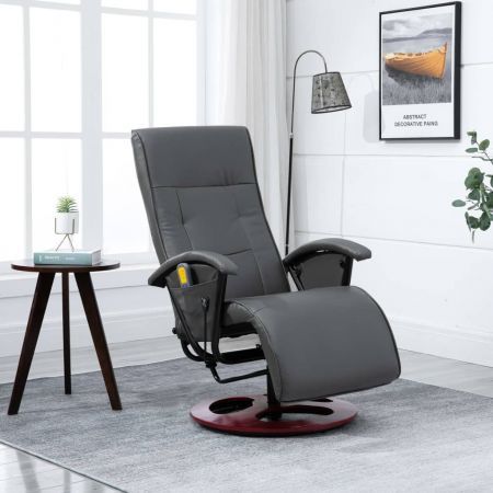 Massage Chair Grey Faux Leather