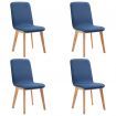 Dining Chairs 4 pcs Blue Fabric