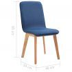 Dining Chairs 4 pcs Blue Fabric