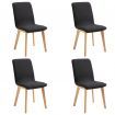 Dining Chairs 4 pcs Black Fabric