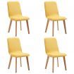 Dining Chairs 4 pcs Yellow Fabric