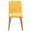 Dining Chairs 4 pcs Yellow Fabric