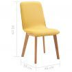 Dining Chairs 4 pcs Yellow Fabric