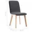 Dining Chairs 4 pcs Grey Fabric