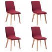 Dining Chairs 4 pcs Red Fabric