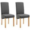 Dining Chairs 2 pcs Grey Fabric