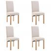 Dining Chairs 4 pcs Cream Fabric