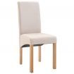 Dining Chairs 4 pcs Cream Fabric