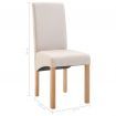 Dining Chairs 4 pcs Cream Fabric