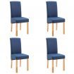 Dining Chairs 4 pcs Blue Fabric