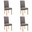 Dining Chairs 4 pcs Taupe Fabric