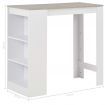 Bar Table with Shelf White 110x50x103 cm