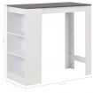 Bar Table with Shelf White 110x50x103 cm