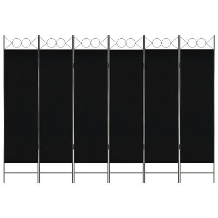6-Panel Room Divider Black 240x180 cm