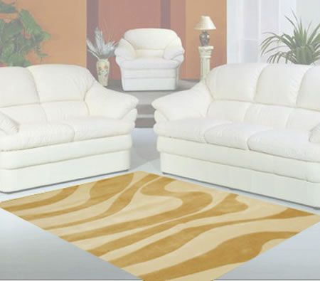 Light Brown / Brown Shapes Designer 155 x 225cm Carpet Floor Rug / Mat Cover