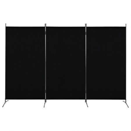 280270 3-Panel Room Divider Black 260x180 cm