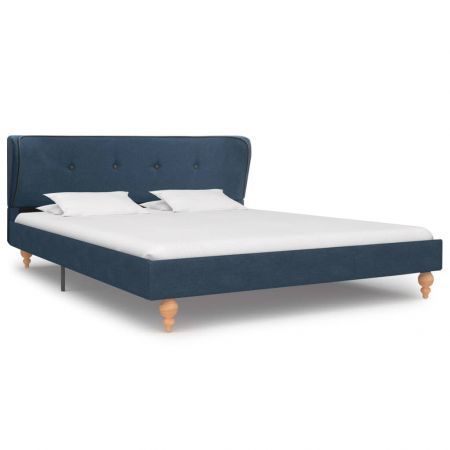 Bed Frame Blue Fabric 137x187 cm  Double