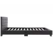 Bed Frame Black Faux Leather 106x203 cm  King Single