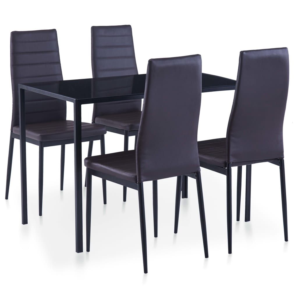 Five Piece Dining Set Brown