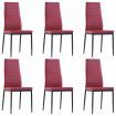 Seven Piece Dining Set Wine Red