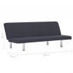 Sofa Bed Dark Grey Polyester