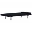 Sofa Bed with Two Pillows Black Polyester