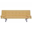 3-Seater Sofa with Cushions White Faux Leather