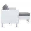 3-Seater Sofa with Cushions White Faux Leather
