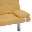 3-Seater Sofa with Cushions White Faux Leather