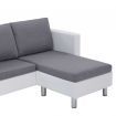 3-Seater Sofa with Cushions White Faux Leather