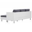 3-Seater Sofa with Cushions White Faux Leather
