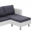 3-Seater Sofa with Cushions White Faux Leather