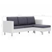 3-Seater Sofa with Cushions White Faux Leather