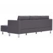 3-Seater Sofa with Cushions Grey Faux Leather