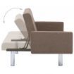 Sofa Bed with Armrest Brown Polyester