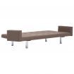 Sofa Bed with Armrest Brown Polyester