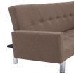 Sofa Bed with Armrest Brown Polyester